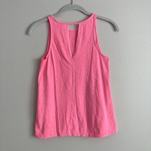 Lilly Pulitzer Women's Neon Pink Cotton Tank Top Keyhole Back Size XS Basic - Picture 4 of 6